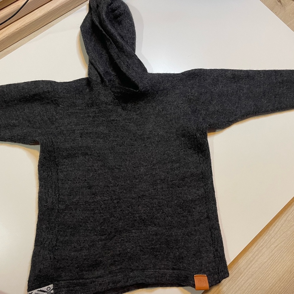 Kids Charcoal Gray Hooded Jacket